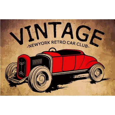 Dimex MS-5-2211 Vliesová fototapeta Vintage automobilový plakát rozměry 375 x 250 cm