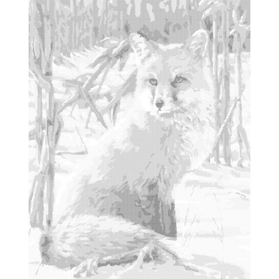 ZUTY Bodkovanie - ČÍHAJÚCI LÍŠKA Rámovanie: vypnuté plátno na rám, Rozmer: 40x50 cm
