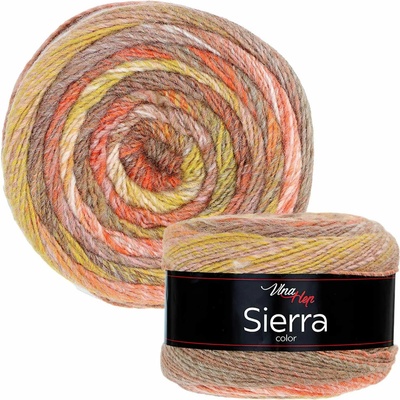 Pletací / háčkovací příze Vlna-Hep SIERRA 7219 žluto-béžovo-oranžová, melírovaná, efektní 150g/450m