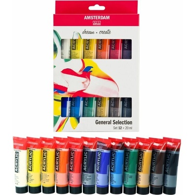Amsterdam General Selection sada akrylových farieb 12 x 20 ml