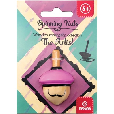 SVOORA Детска играчка - Svoora дървен пумпал Spinning Hats Художникът