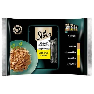 SHEBA Delicacy in Jelly vrecko hydinovej príchute v želé 4x 85 g