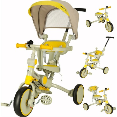 INKA Detská TRIKE FIX V4 so strieškou žltá sivá