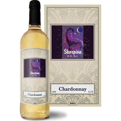 Sablio Škorpión Chardonnay biele suché víno 12 % 0,75 l (čistá fľaša)