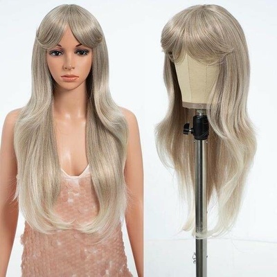 Style Icon T-LINEN62 paruka Blond s ofinou Dlouhé vlnité rovné vlasy