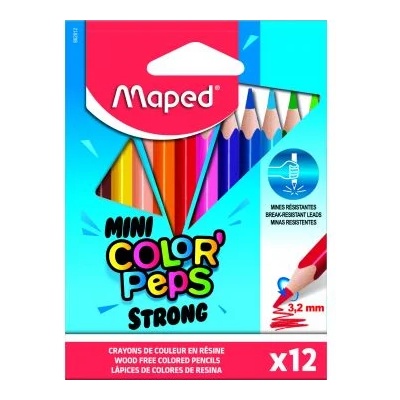 Maped Maped: комплект триъгълни цветни моливи, малък, 12 бр