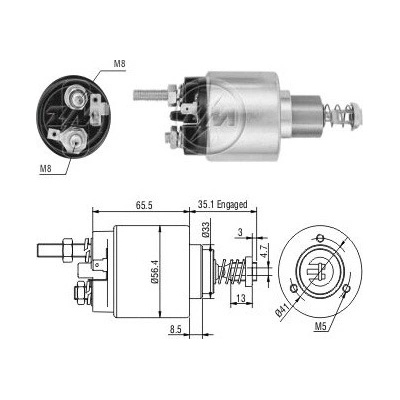 Spínač startéru 0001212213 Bosch 0331303057