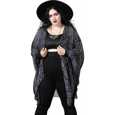 KILLSTAR дамско наметало KILLSTAR - Obscurum шифон - Черен - KSRA005175