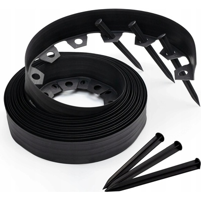 Zahradní lem GardenCraft černý 3000 cm plast, výška 6 cm