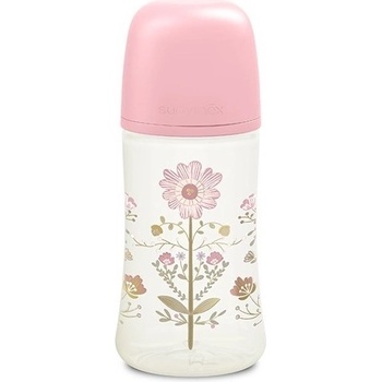 Suavinex Gold kojenecká láhev fyziol růžová 270ml