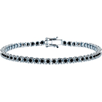 SAVICKI Тенис гривна, бяло злато 585, черни диаманти 1.620К 3.2mm 18cm