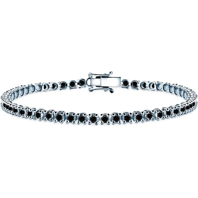 SAVICKI Тенис гривна, бяло злато 585, черни диаманти 1.620К 3.2mm 18cm