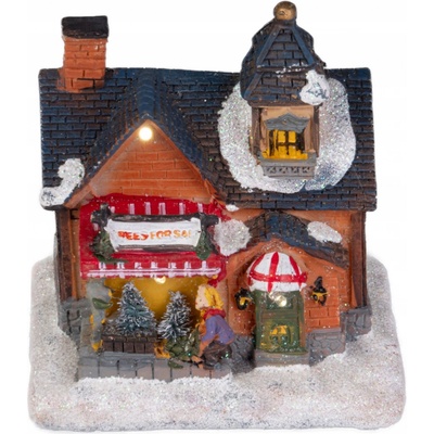 Home Styling Collection Vánoční LED dekorace Vánoční dům s podsvícením 15 x 12,5 x 9,5 cm