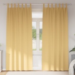 Pure Line Home Плътни завеси в цвят охра с текстилни гайки (уши), 2 бр. , 140 x 245 см