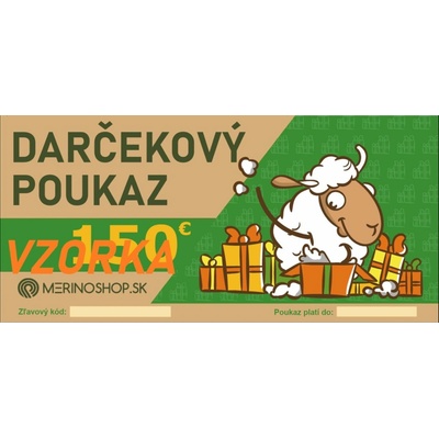 MERINOSHOP Darčekový poukaz 300€ (PDF e-mailom)
