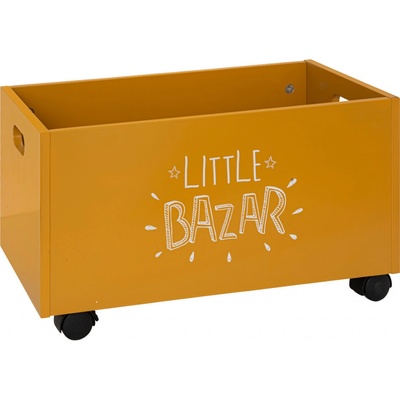 Atmosphera for Kids drevený box na kolieskach okrový 28x48x28 cm