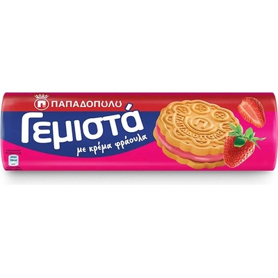 Papadopoulou sušenky Gemista plněné jahodovým krémem 200 g