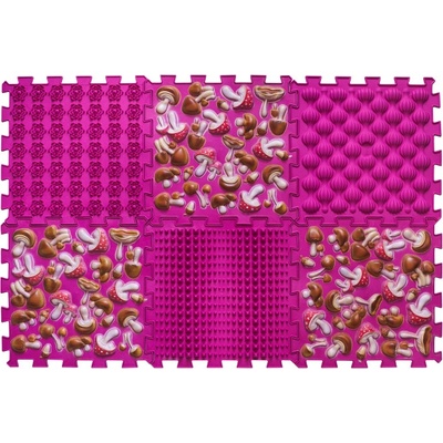 Ortek Masážní ortopedické podložky "Puzzle Mix" 6 modulů Růžová houba