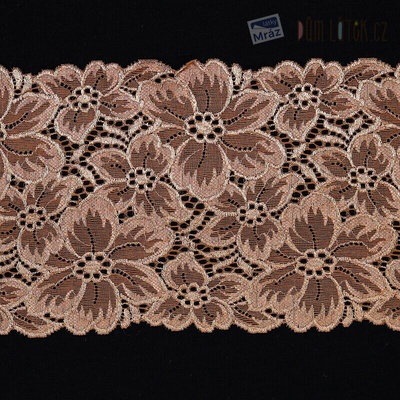 Elastická čipka hnedá, 160 mm