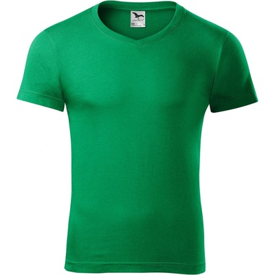 MALFINI Malfini slim fit v-neck 146 / Мъжка тениска с v-образно деколте - средно зелена xl (1461616)