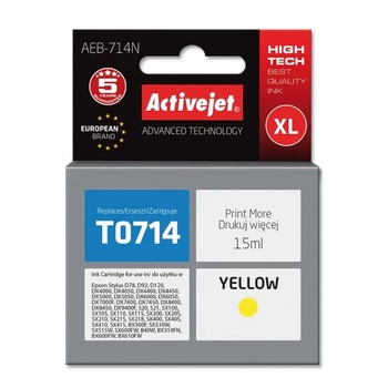 Compatible Мастило Activejet AEB-714N (заместител за Epson T0714, T0894, T1004, Supreme, 15 ml, жълто) (AEB-714N)