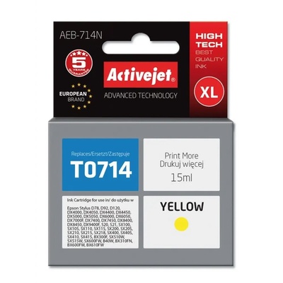 Compatible Мастило Activejet AEB-714N (заместител за Epson T0714, T0894, T1004, Supreme, 15 ml, жълто) (AEB-714N)