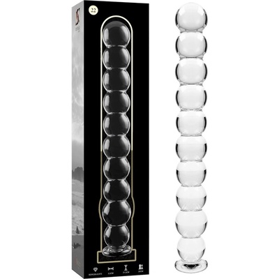 Ibiza Nebula Model 22 Dildo Borosilicate Glass 21.5 x 2.5 cm Clear