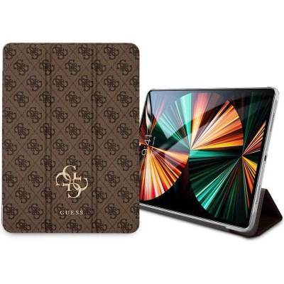 GUESS 4G Folio Cover - дизайнерски кожен кейс и поставка за iPad Pro 11 M1 (2021), iPad Pro 11 (2020), iPad Pro 11 (2018) (кафяв)