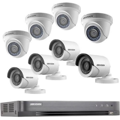 HIKVISION Комплект 8 бр. 2Mpx IP камери и NVR с PoE
