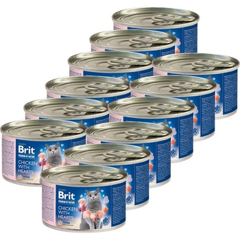 Brit Premium Котка Пиле с Сърца 12 x 200 г