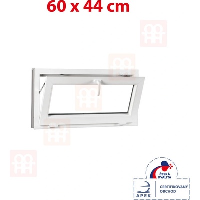 OKNA-HNED.SK Plastové okno 60x44 cm (600x440 mm) biele sklopné pivničné