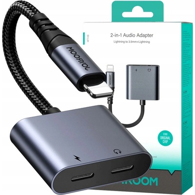 Joyroom SY-L02 adaptér 2v1 rozbočovač Lightning na 2x Lightning Black