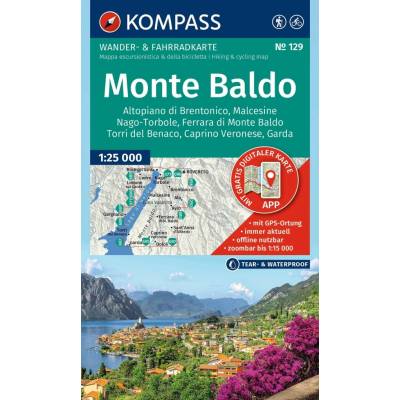 129 Monte Baldo, Malcesine, Nago-Torbole, Garda 1: 25 000 KOMPASS