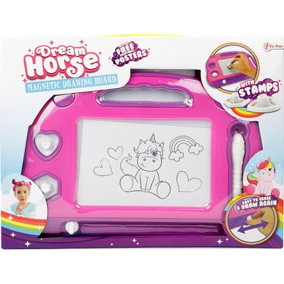 Teddies Magnetická tabulka kreslící plast růžová v krabici 37x29x2,5cm