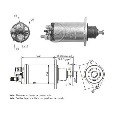 Spínač startéru 10479626 Delco 10457368