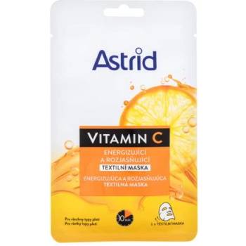 Astrid Vitamin C Tissue Mask енергизираща и озаряваща текстилна маска за лице за жени