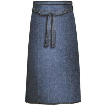 Link Kitchen Wear Kuchařská džínová zástěra se šněrováním modrý denim X989
