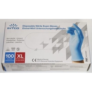 Intco Jednorazové nitrilové rukavice bez púdru modré 100 ks