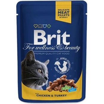 Brit Premium Cat Pouch Chicken & Turkey пауч за котки с пилешко и пуешко 100gr