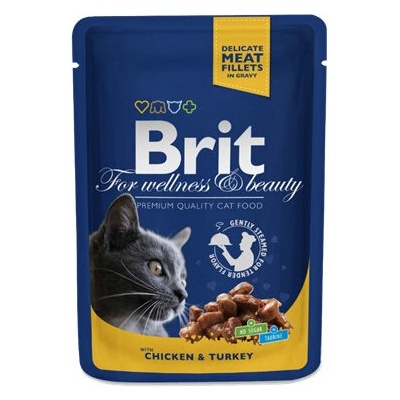 Brit Premium Cat Pouch Chicken & Turkey пауч за котки с пилешко и пуешко 100gr