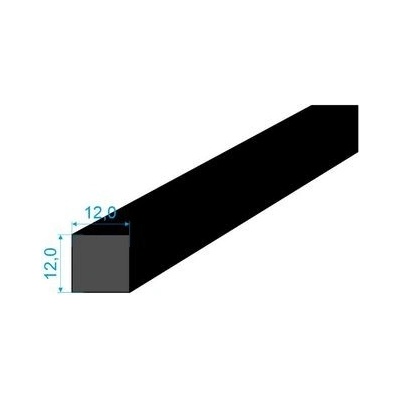 0595120 Pryžový profil 12x12mm EPDM 70°Sh čtvercový