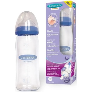Lansinoh Стъклено шише с биберон Lansinoh - NaturalWave, 240 ml (L-77250) - baby