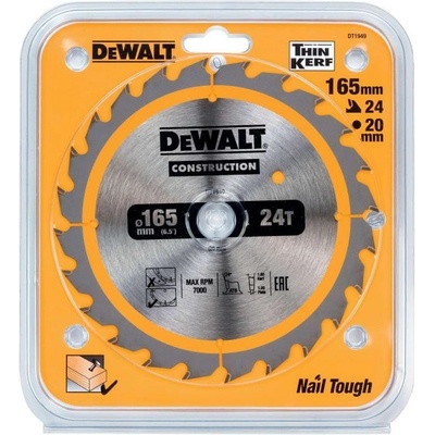 DeWalt DT1949 Pilový kotouč ATB 24° 165x20 mm, (24 zubů)