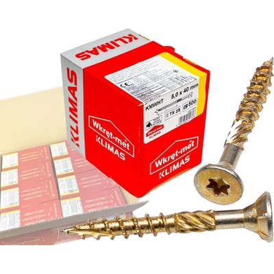Klimas Wkret-Met TX 5x40mm - 1 Kartón (8x500 ks) - Skrutky / Vruty do dreva so zapustenou hlavou, WKCS