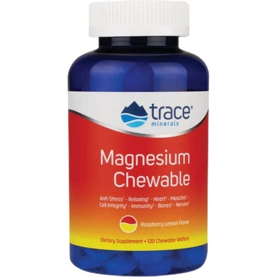 Trace Minerals Magnesium Chewable 84 mg [30 Дъвчащи таблетки] Малинова лимонада
