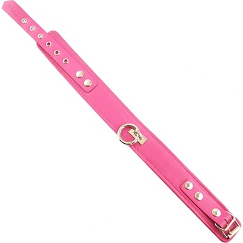 ostatní ROUGE Leather Plain Collar with Removeable O-Ring Pink