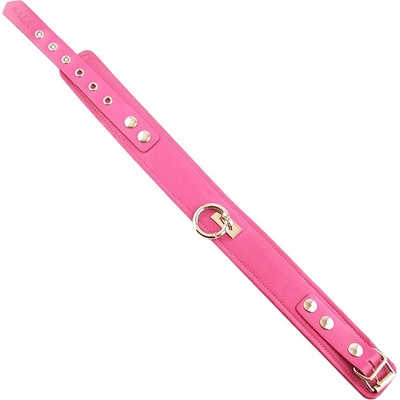 ostatní ROUGE Leather Plain Collar with Removeable O-Ring Pink