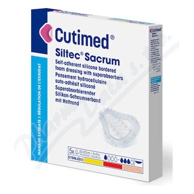 Cutimed Siltec Sacrum neadhezívne penové krytie 23 × 23 cm 5 ks