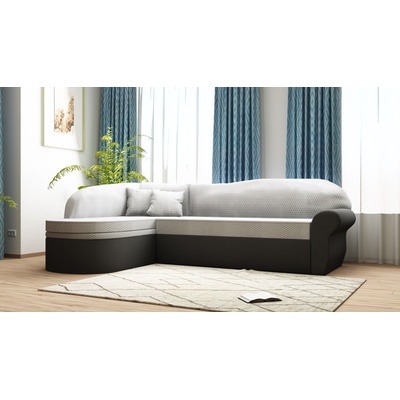 DST Ъглов диван Leo-dst, черно+сиво