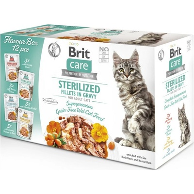 Brit Care Cat Sterilized Flavour Box Pouch 12 x 85 g